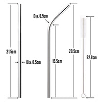 Reusable Stainless Steel Drinking Straws (8-Pack)