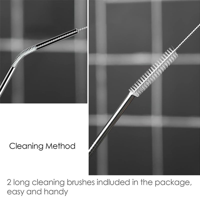 Reusable Stainless Steel Drinking Straws (8-Pack)