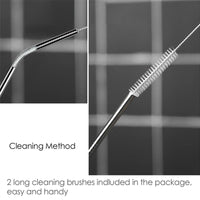 Reusable Stainless Steel Drinking Straws (8-Pack)