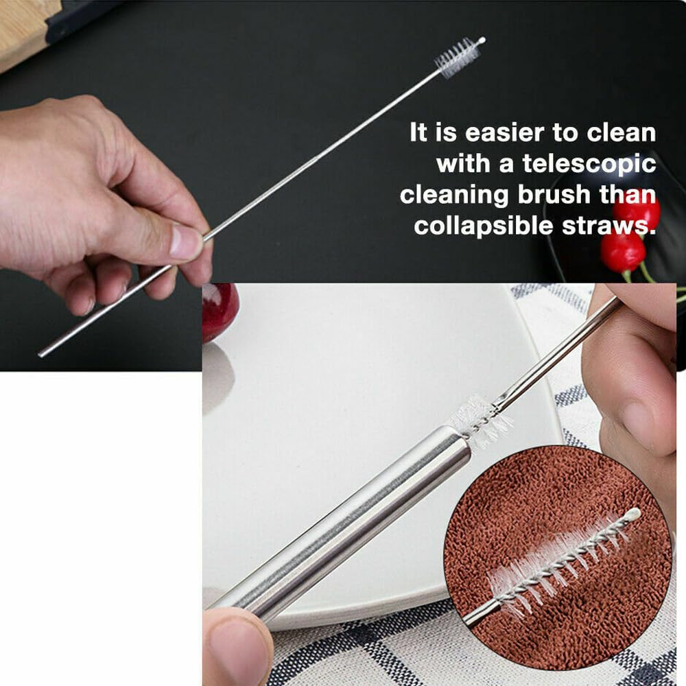 Collapsible Stainless Steel Drinking Straw with Case
