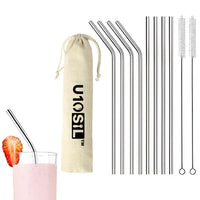 Reusable Stainless Steel Drinking Straws (8-Pack)