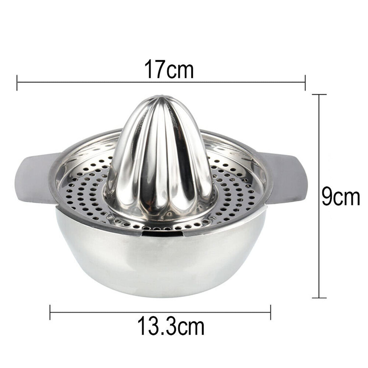 Manual Stainless Steel Citrus Juicer with Storage Bowl