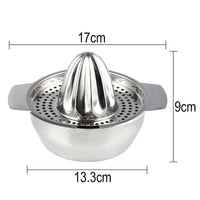 Manual Stainless Steel Citrus Juicer with Storage Bowl