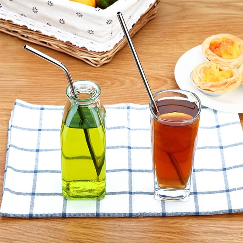 Reusable Stainless Steel Drinking Straws (8-Pack)