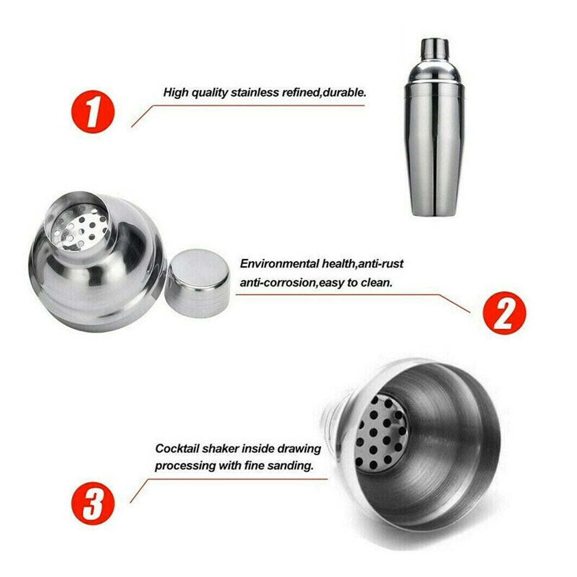 12-Piece Stainless Steel Cocktail Shaker Set with Bamboo Stand