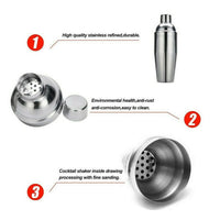 12-Piece Stainless Steel Cocktail Shaker Set with Bamboo Stand