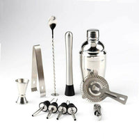 12-Piece Stainless Steel Cocktail Shaker Set with Bamboo Stand