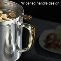 1.8L Stainless Steel Oil Strainer Pot with Lid