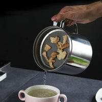 1.8L Stainless Steel Oil Strainer Pot with Lid