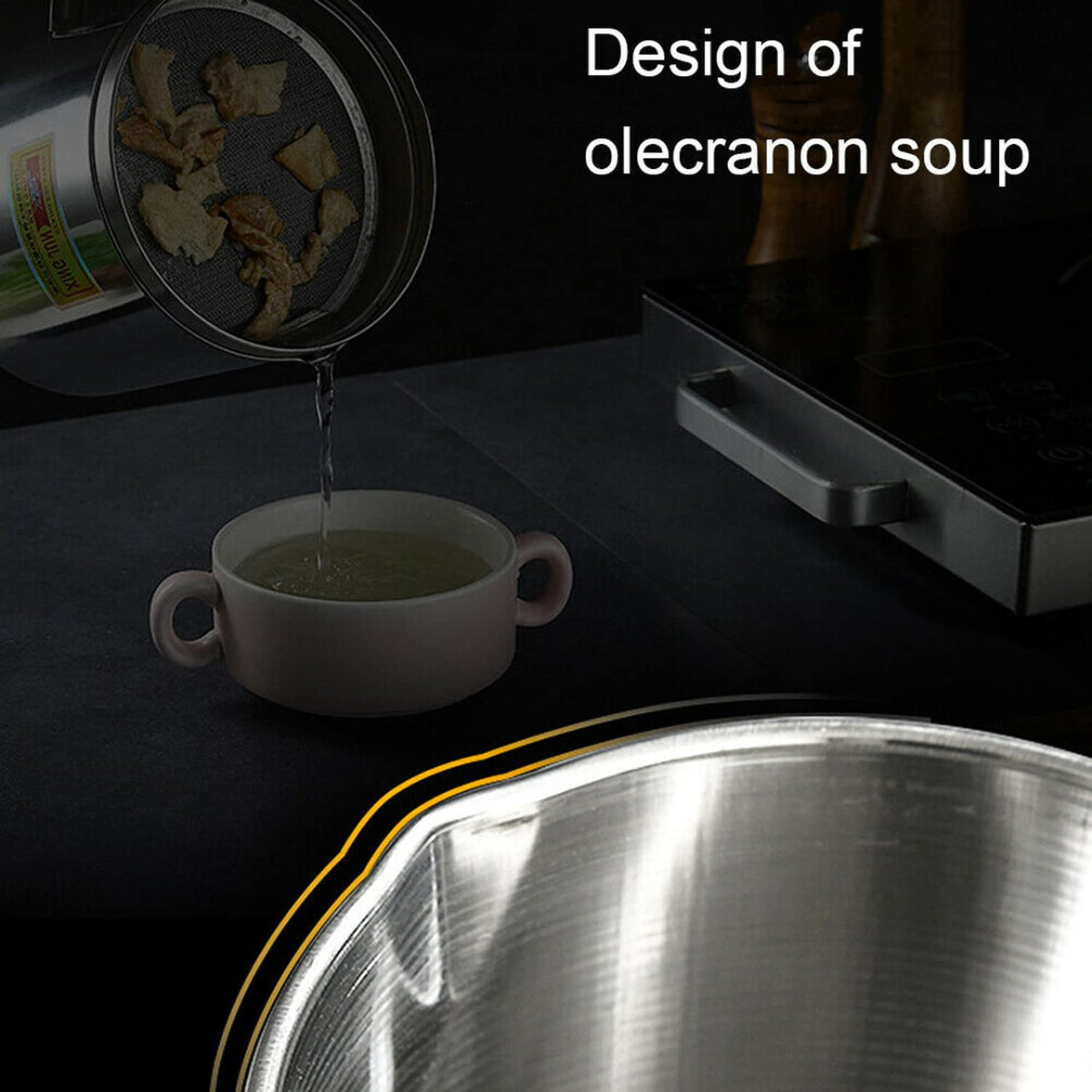 1.8L Stainless Steel Oil Strainer Pot with Lid