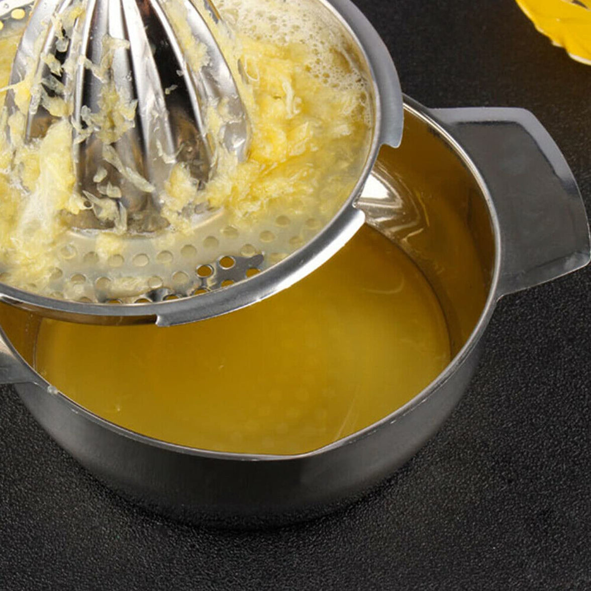 Manual Stainless Steel Citrus Juicer with Storage Bowl