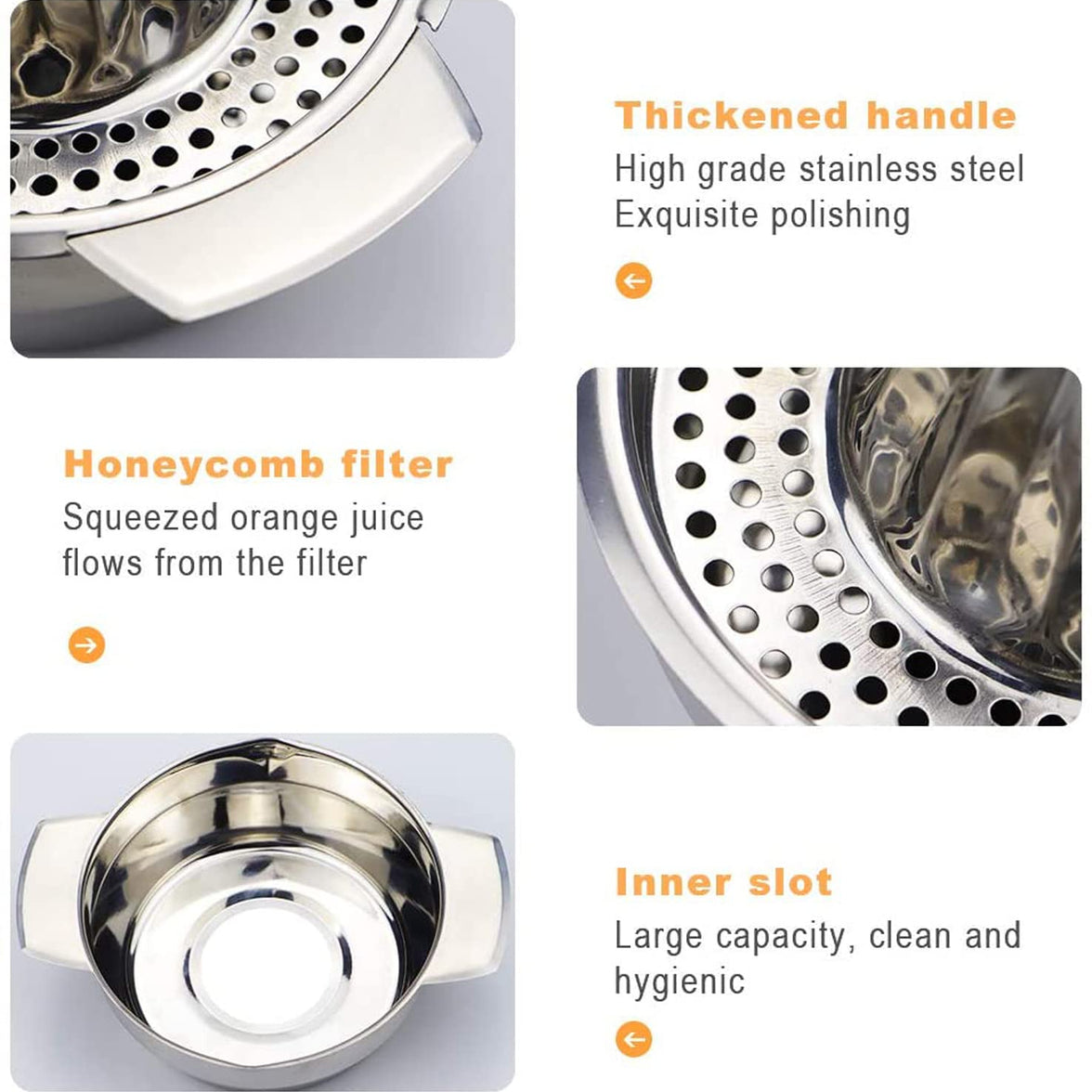 Manual Stainless Steel Citrus Juicer with Storage Bowl