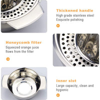 Manual Stainless Steel Citrus Juicer with Storage Bowl