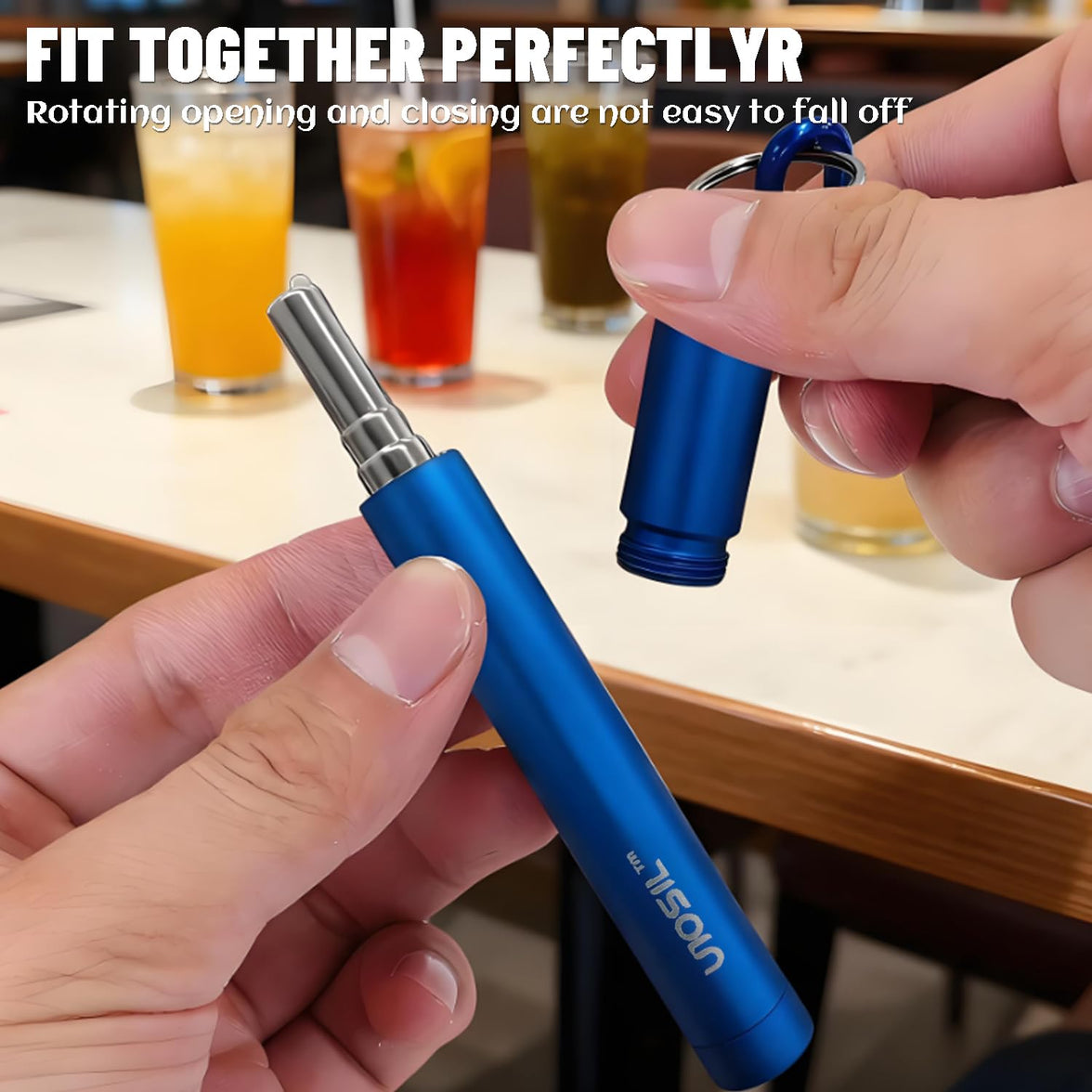 Collapsible Stainless Steel Drinking Straw with Case