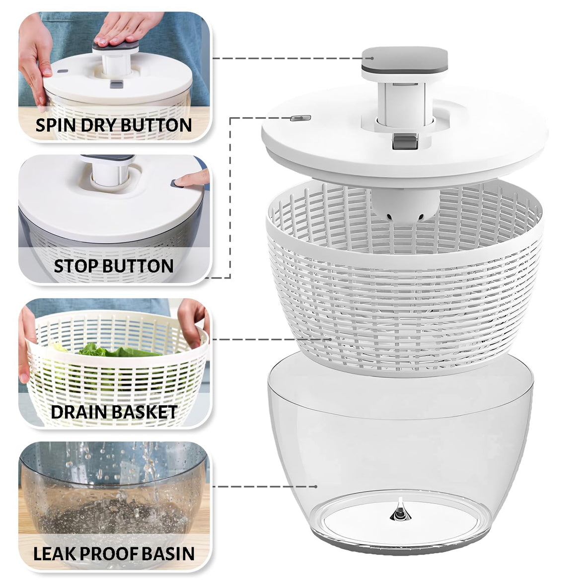 6L Salad Spinner & Washing Bowl
